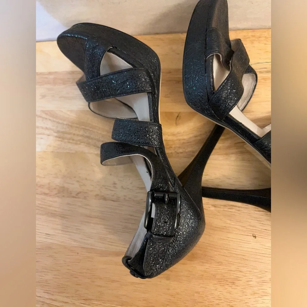 MICHAEL Michael Kors Evie platform sandals in black glitter. - Picture 8 of 11